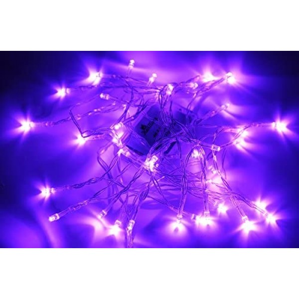 100 λαμπάκια LED για δέντρο χρώμα μώβ/φούξ με διαφανή καλώδιο
